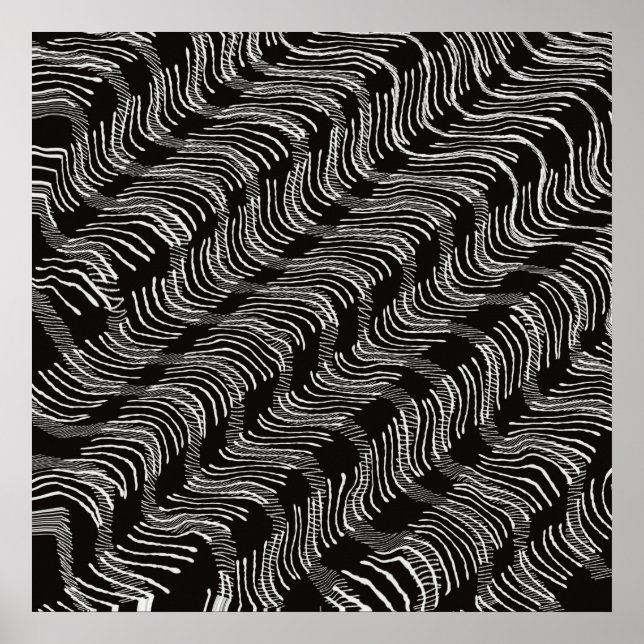 Póster patrón minimalista abstracto geométrico de mediado (Frente)