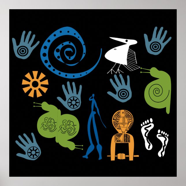 Póster patrón moderno abstracto africano (Frente)