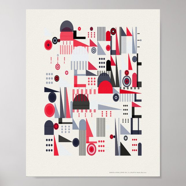 Póster Patrón moderno Bauhaus (Frente)