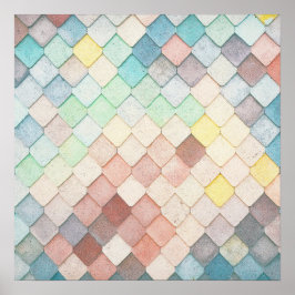 Póster Patrón mosaico colorido