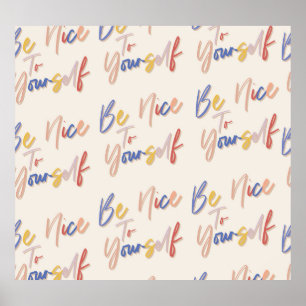 Póster Patrón Motivacional dibujado a mano colorida