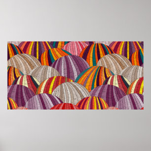 Póster Patrón ondulado bordado sin foco. Sembrando prader