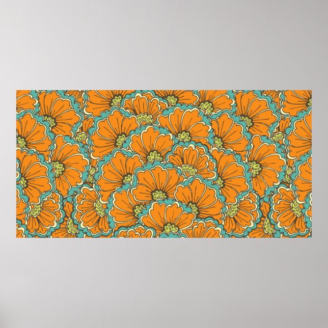 Póster patrón oriental ininterrumpido (Frente)