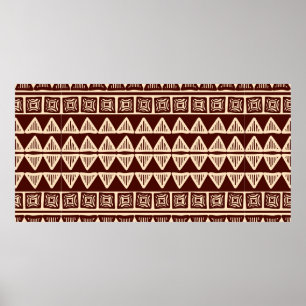 Póster Patrón ornamental tribal a rayas