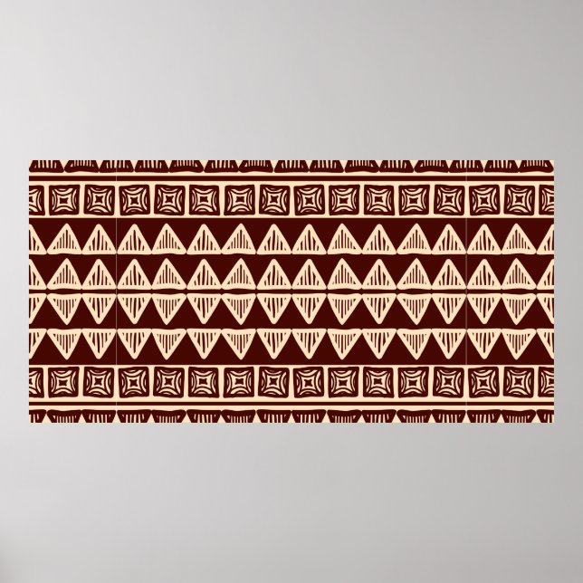 Póster Patrón ornamental tribal a rayas (Frente)