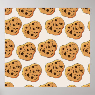 Póster Patrón Personalizado de cookies dibujadas a mano