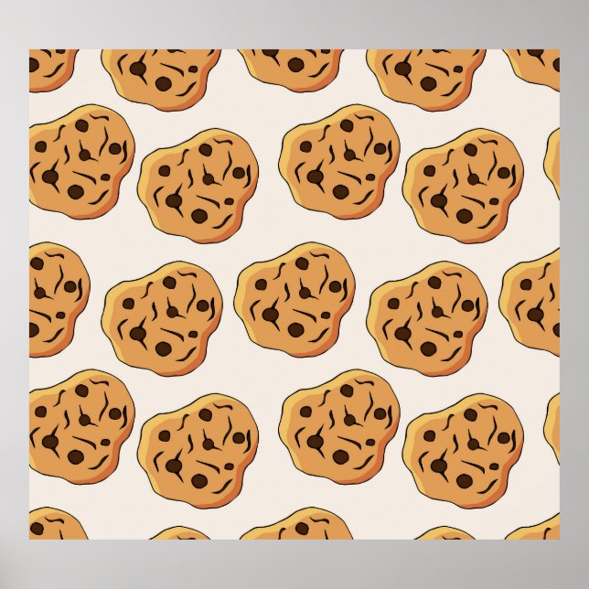 Póster Patrón Personalizado de cookies dibujadas a mano (Frente)