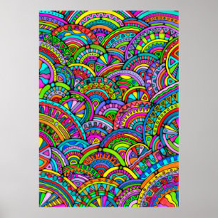 Póster Patrón Pintado A Mano Y Digitalmente Art. 27