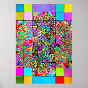 Póster Patrón Pintado A Mano Y Digitalmente Art. 4