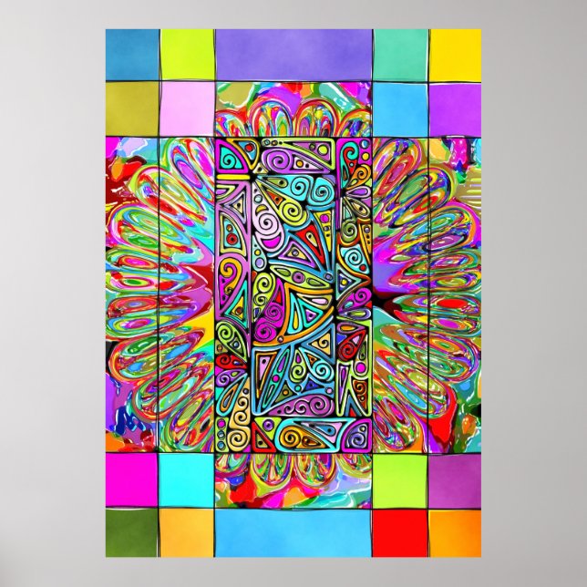 Póster Patrón Pintado A Mano Y Digitalmente Art. 4 (Frente)