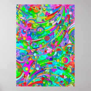 Póster Patrón Pintado A Mano Y Digitalmente Artículo 18