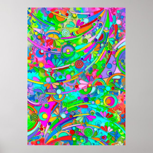 Póster Patrón Pintado A Mano Y Digitalmente Artículo 18 (Frente)