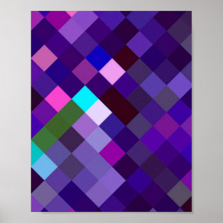 Póster Patrón Pixelado - Púrpura