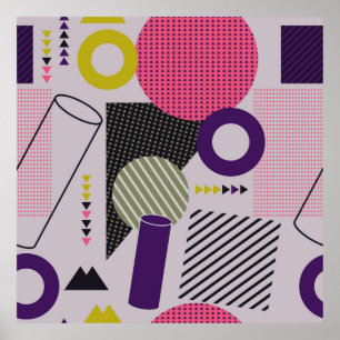 Póster Patrón plano geométrico de moda, estilo, abstracto