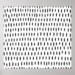 Póster Patrón rayado en blanco y negro: dibujado a mano