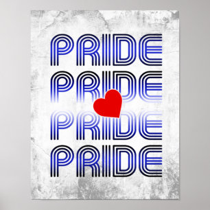 Póster Patrón Retro de Corazón de Cuero