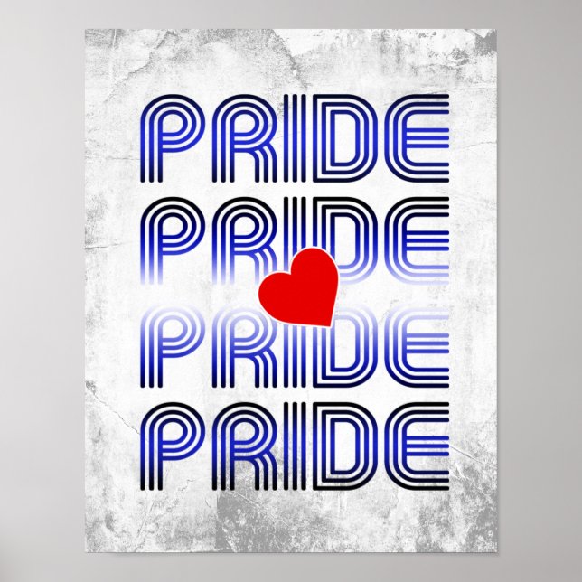 Póster Patrón Retro de Corazón de Cuero (Frente)
