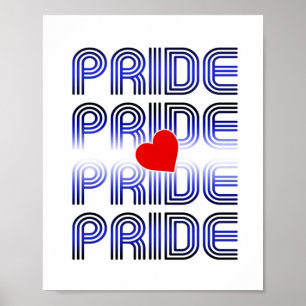 Póster Patrón Retro de Corazón de Cuero