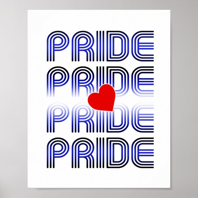 Póster Patrón Retro de Corazón de Cuero (Frente)