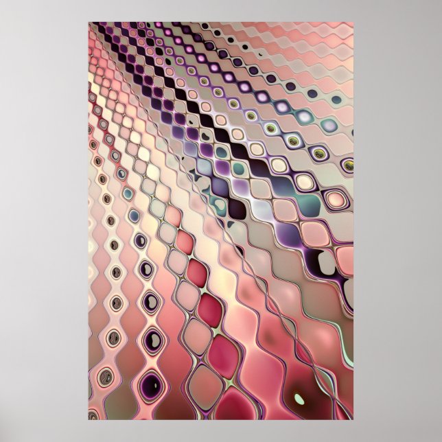 Póster Patrón retro rosado (Frente)