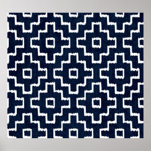 Póster Patrón Sashiko: bordado japonés tradicional