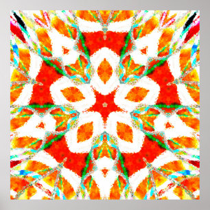 Póster Patrón simétrico colorido de fusión, baldosa cerám