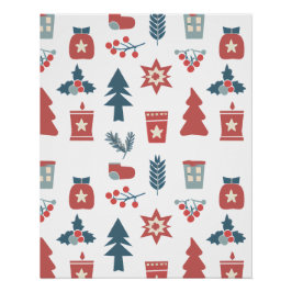 Póster Patrón simple de Navidades escandinavos