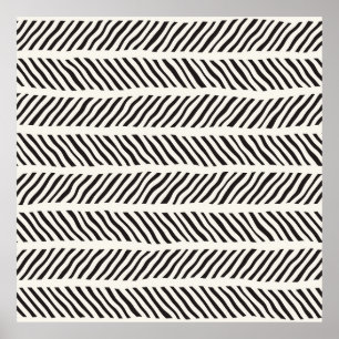 Póster Patrón sin brillo con trazos de pincel dibujados a