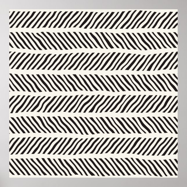 Póster Patrón sin brillo con trazos de pincel dibujados a (Frente)