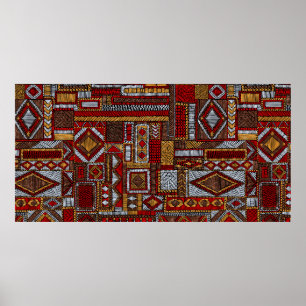 Póster Patrón sin brillo en el estilo de los mosaicos. Bo