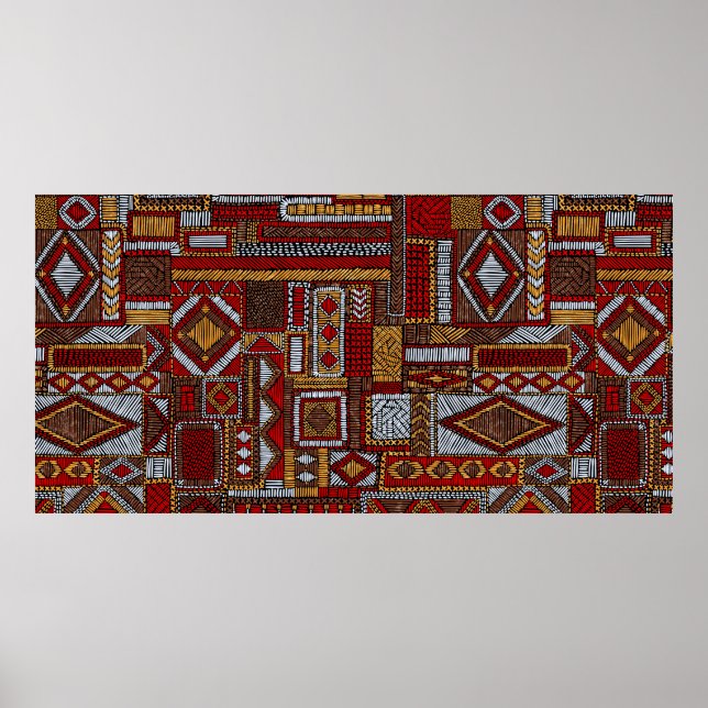 Póster Patrón sin brillo en el estilo de los mosaicos. Bo (Frente)