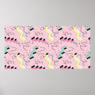 Póster Patrón sin brillo en un estilo retro abstracto bri