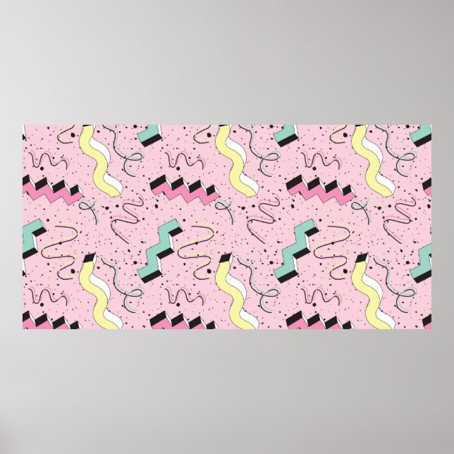 Póster Patrón sin brillo en un estilo retro abstracto bri (Frente)