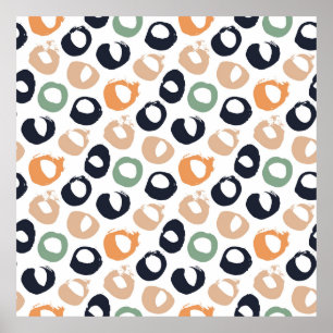 Póster Patrón sin costuras de puntos Polka. Ilustracion d