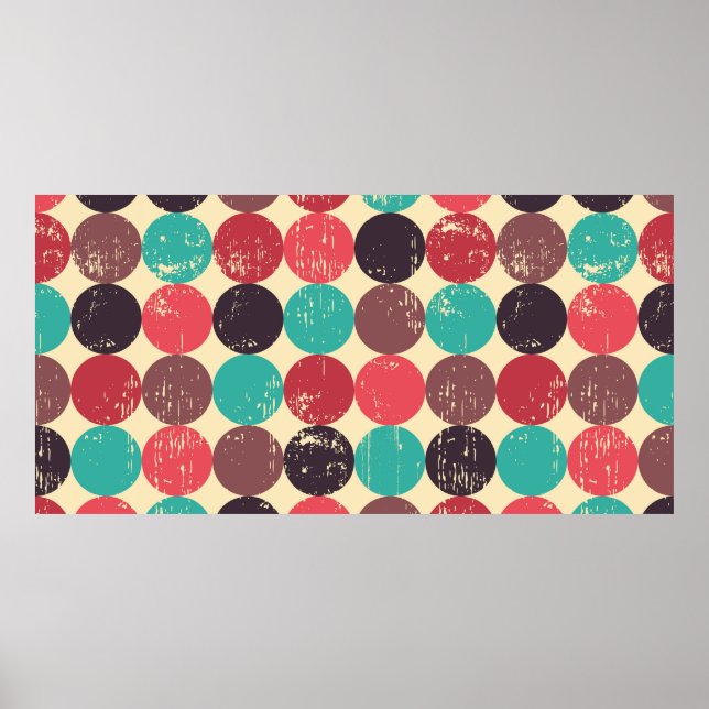 Póster Patrón sin fisuras de círculo. Patrón sin foco. Ce (Frente)