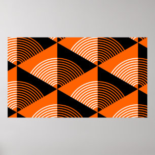 Póster Patrón sin fisuras de estilo japonés con triángulo