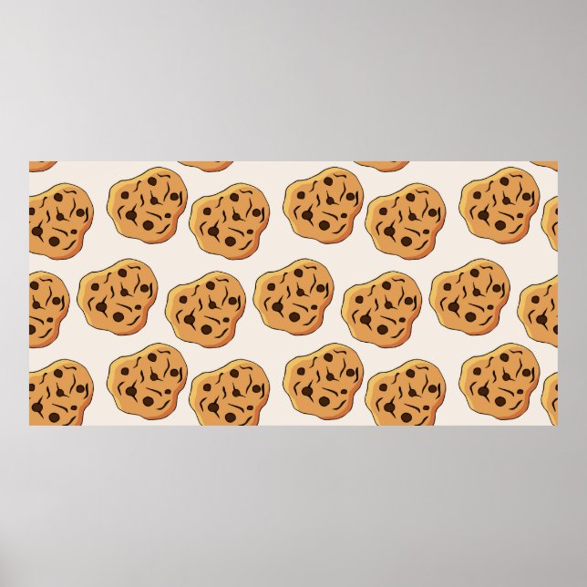 Póster Patrón sin fisuras de galletas de época. iluminaci (Frente)