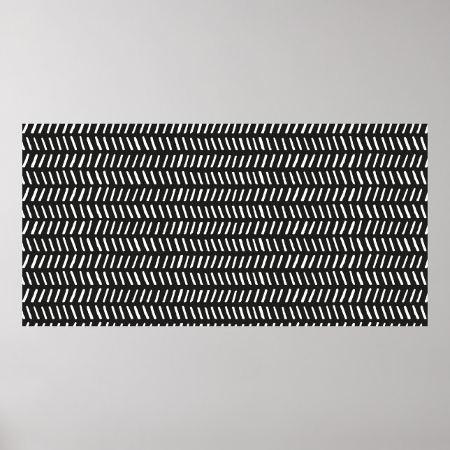 Póster patrón sin fisuras de rayas abstractas vintage hor (Frente)