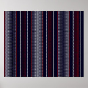 Póster Patrón sin fisuras de rayas texturadas con azul ma