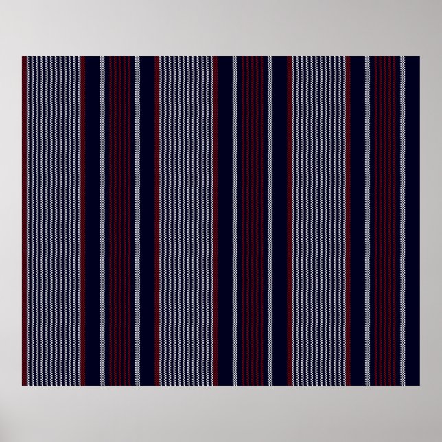 Póster Patrón sin fisuras de rayas texturadas con azul ma (Frente)