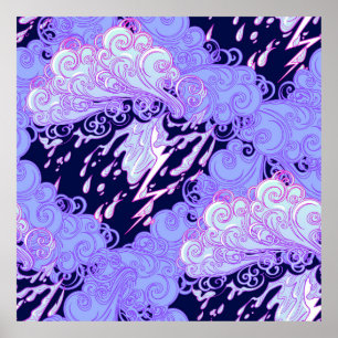 Póster Patrón sin foco. Clo decorativo de estilo retro