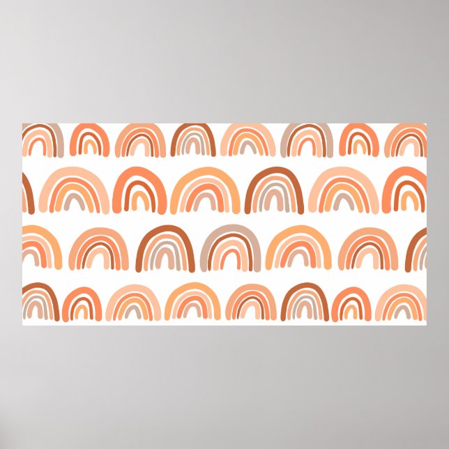 Póster Patrón sin foco con arco iris. Textura dibujada a  (Frente)