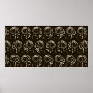 Póster Patrón sin foco con elegantes rizos de espiral. Vi