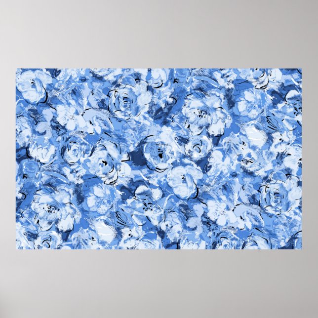 Póster Patrón sin foco con flores (Frente)