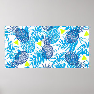 Póster Patrón sin foco con motivo tropical