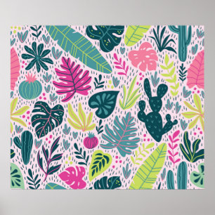 Póster Patrón sin foco con selva tropical silvestre. Tr