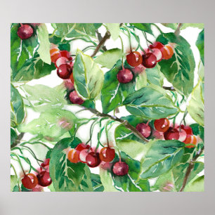 Póster Patrón sin foco de cereza