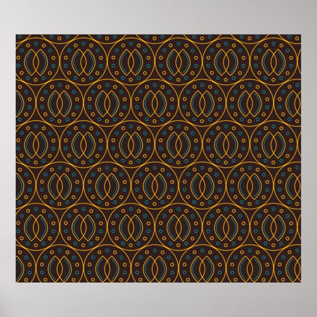Póster Patrón sin foco en el estilo de batik indonesio en (Frente)