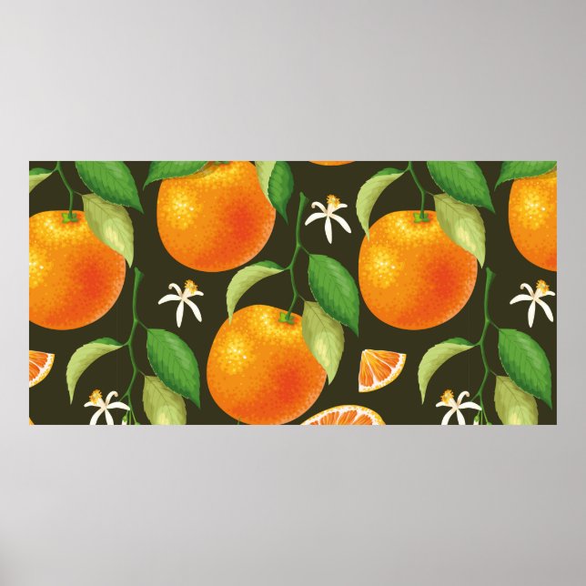 Póster Patrón sin inconvenientes con el naranja (Frente)