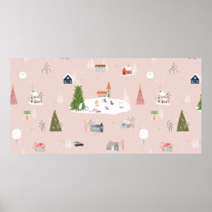 Póster Patrón sin inconvenientes Navidades pequeños en el